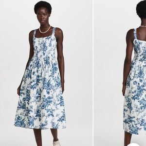 LoveShackFancy Majory Dress in Blue China